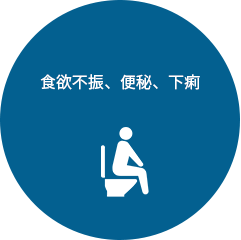 食欲不振、便秘、下痢